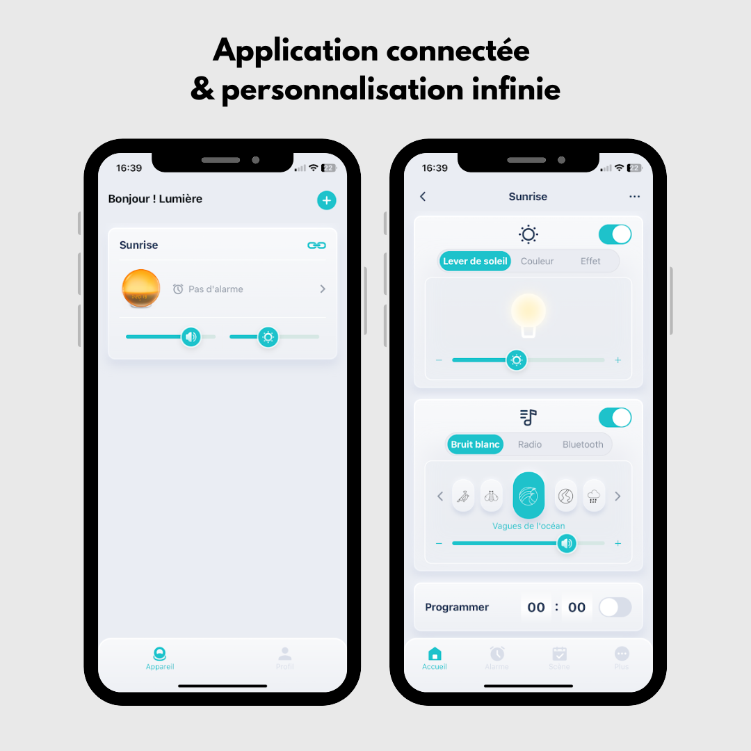 Réveil lumineux connecté